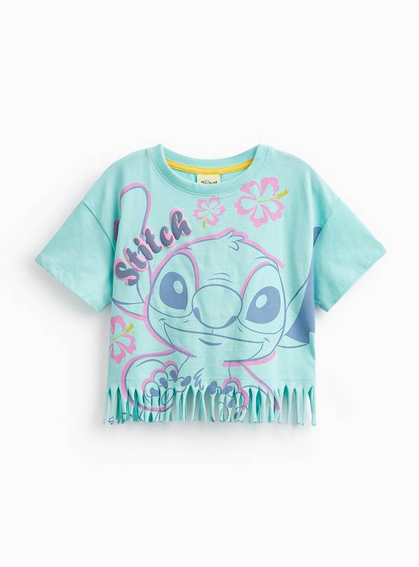 Disney Stitch Character Print Fringe Hem T-Shirt 3-4 years