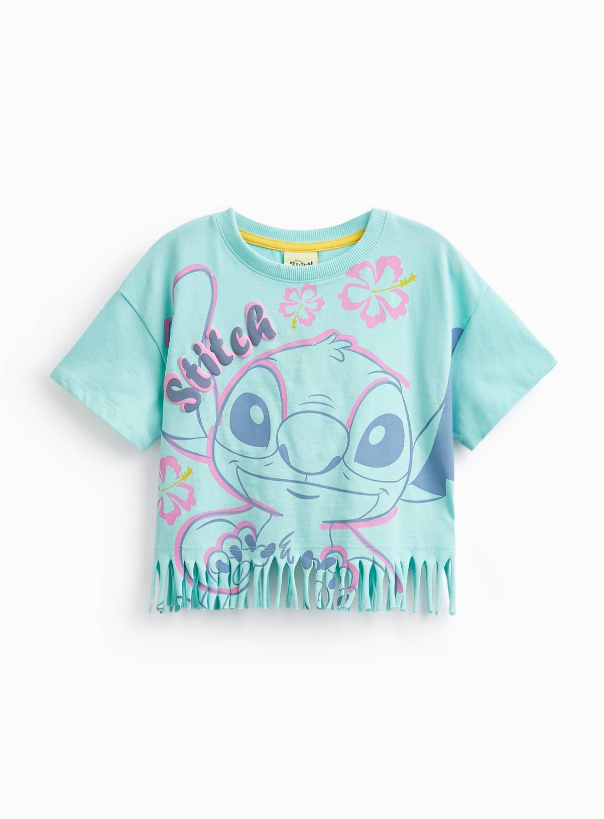 Disney Stitch Character Print Fringe Hem T-Shirt 4-5 years - Image 1