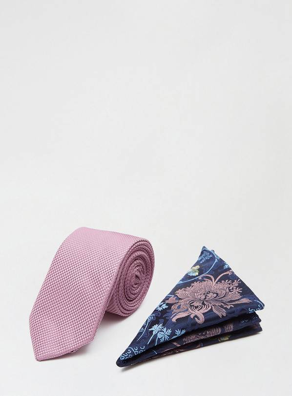 BURTON Pink Tie And Floral Pocket Set One Size