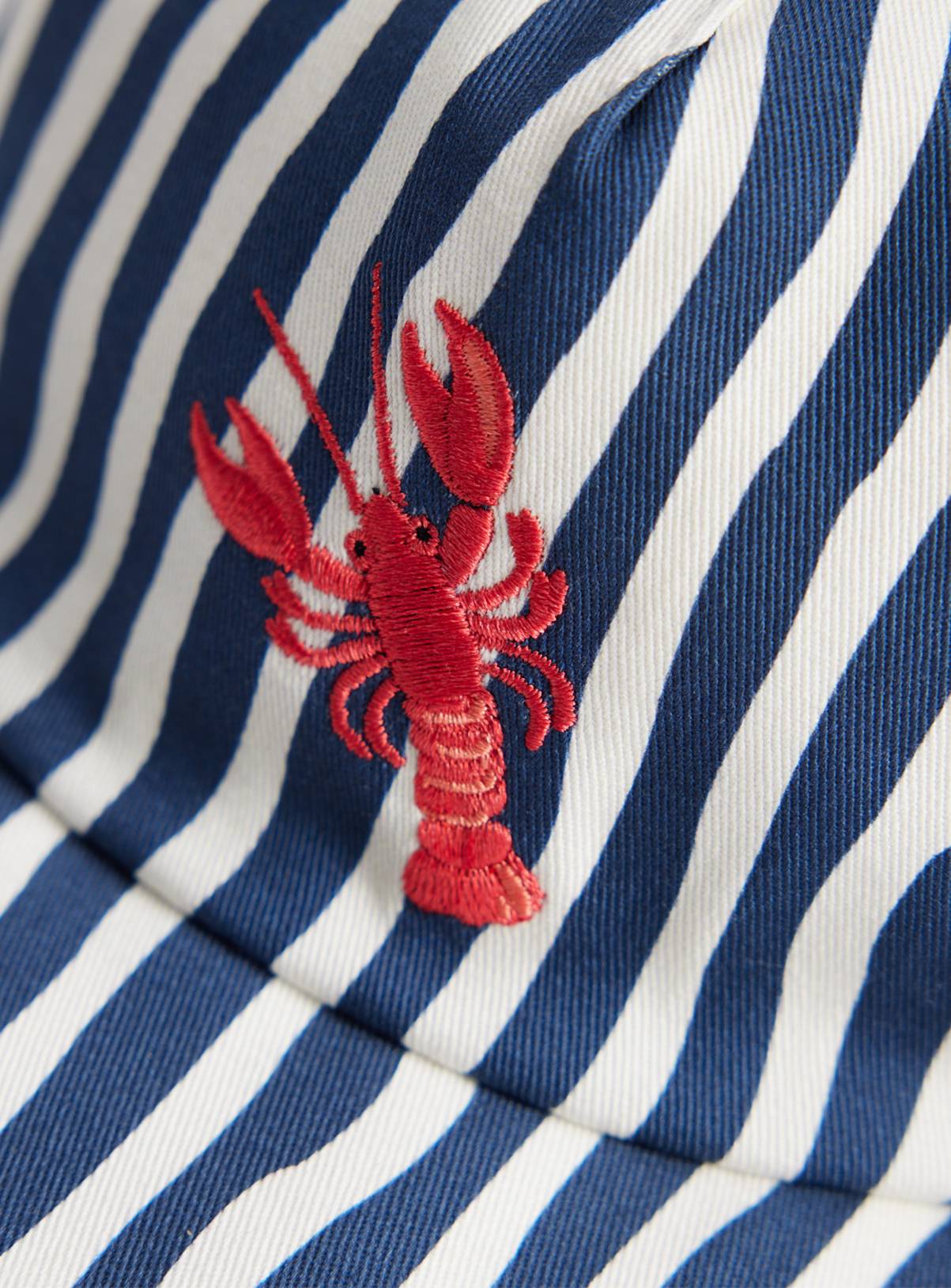 Navy Stripe Lobster Motif Cap 3-6 months - Image 2