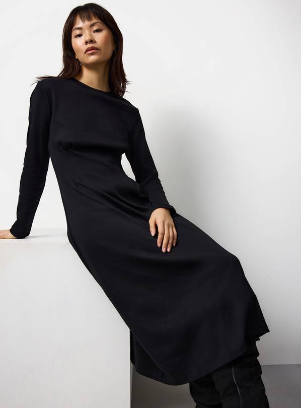 Black Cinched Interlock Jersey Dress 22