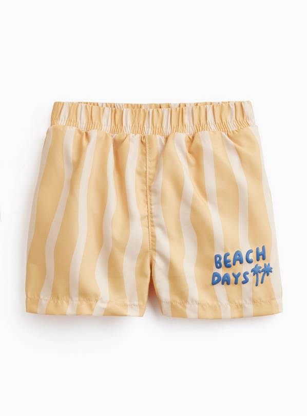 Yellow Wavy Print Swim Shorts 3-6 months