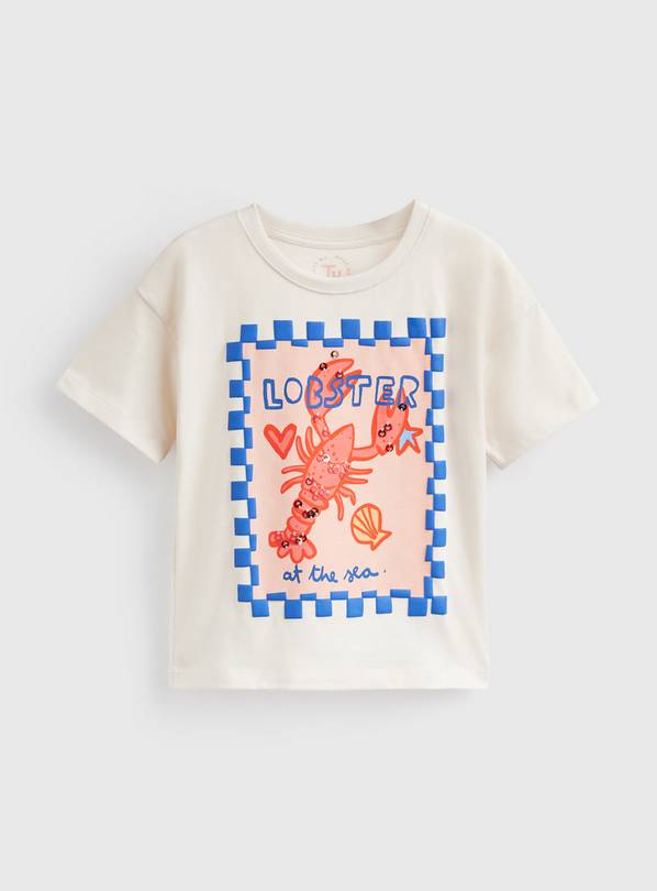 Cream Lobster Graphic Relaxed Fit T-Shirt 6-7 years