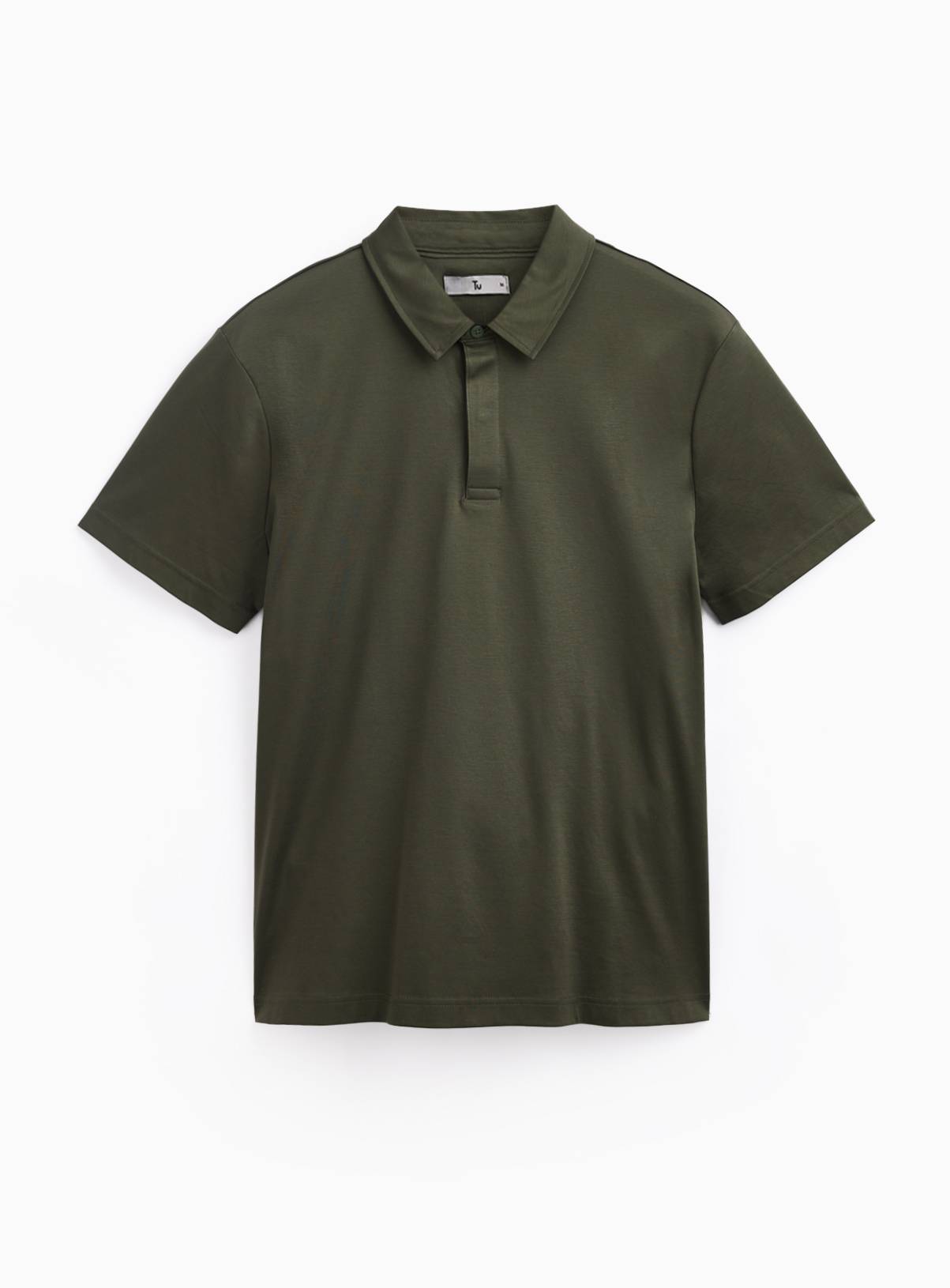 Khaki Supima Cotton Polo Shirt XL - Image 3