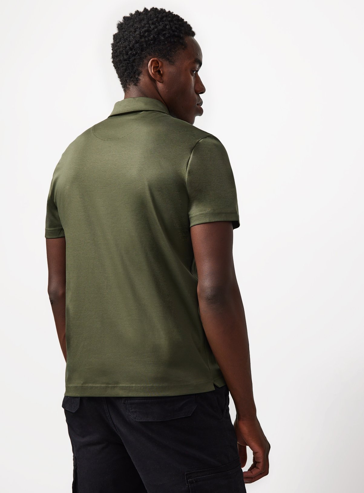 Khaki Supima Cotton Polo Shirt XL - Image 5 thumbnail