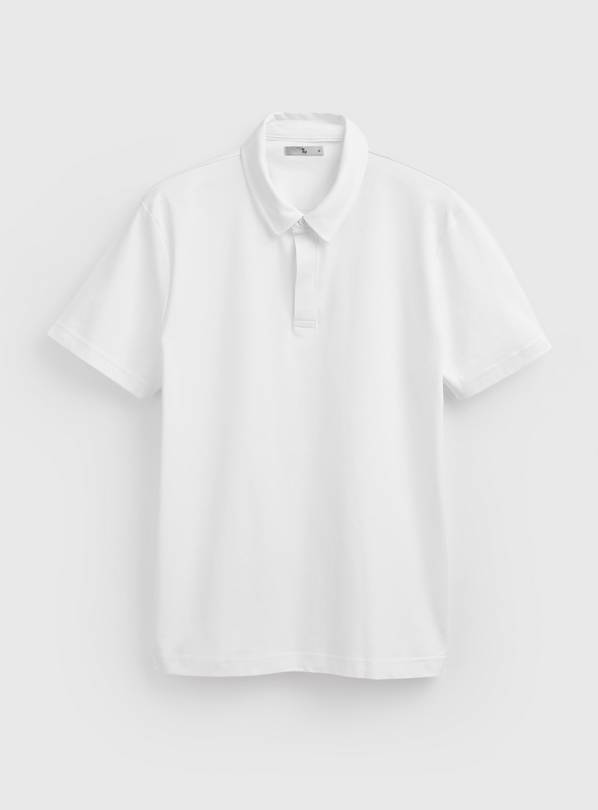 White Supima Cotton Polo Shirt L
