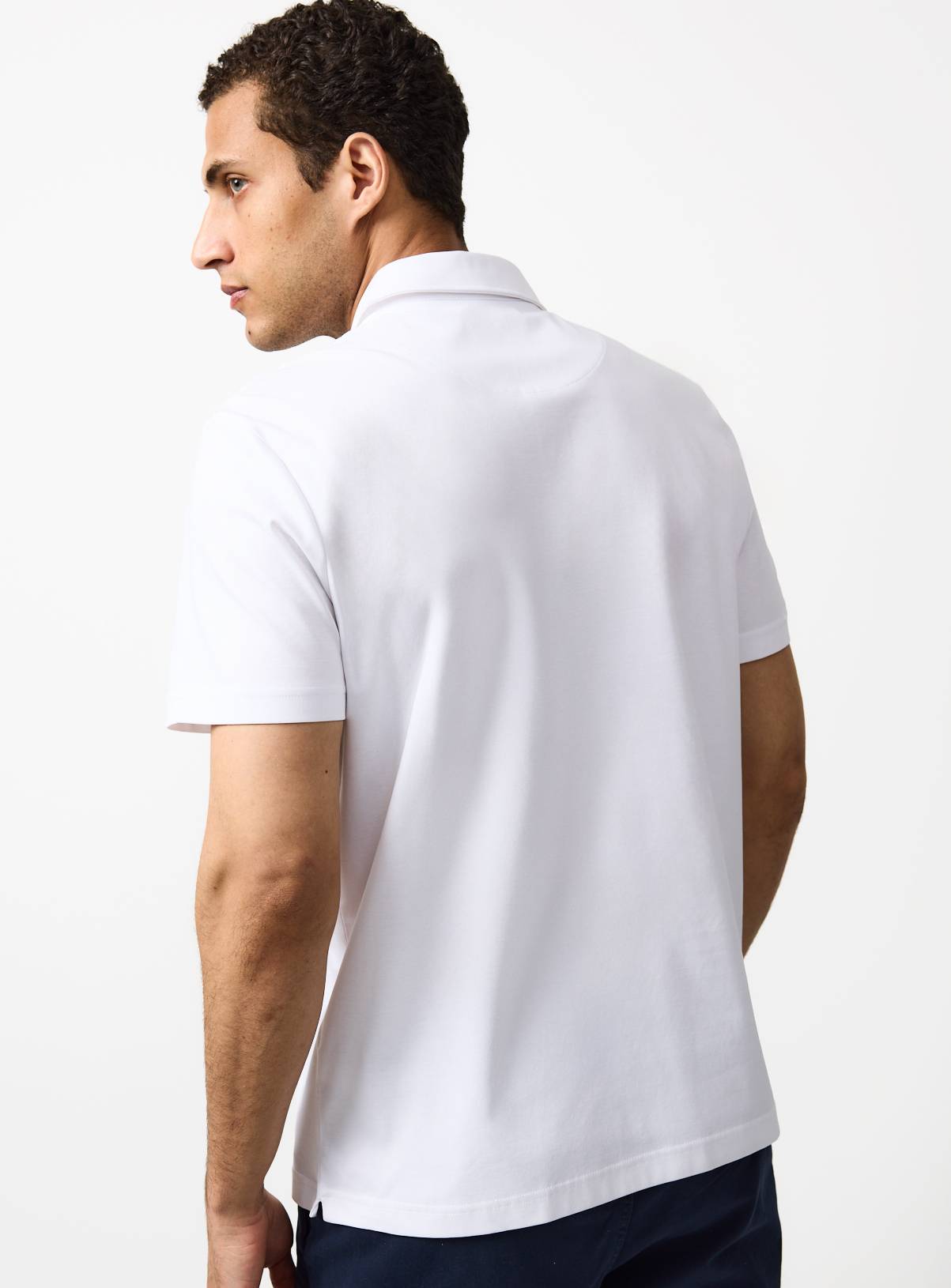 White Supima Cotton Polo Shirt XL - Image 5