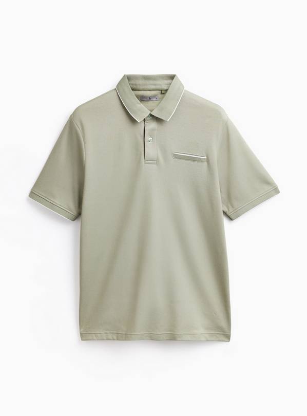 Green Two Tone Polo Shirt L