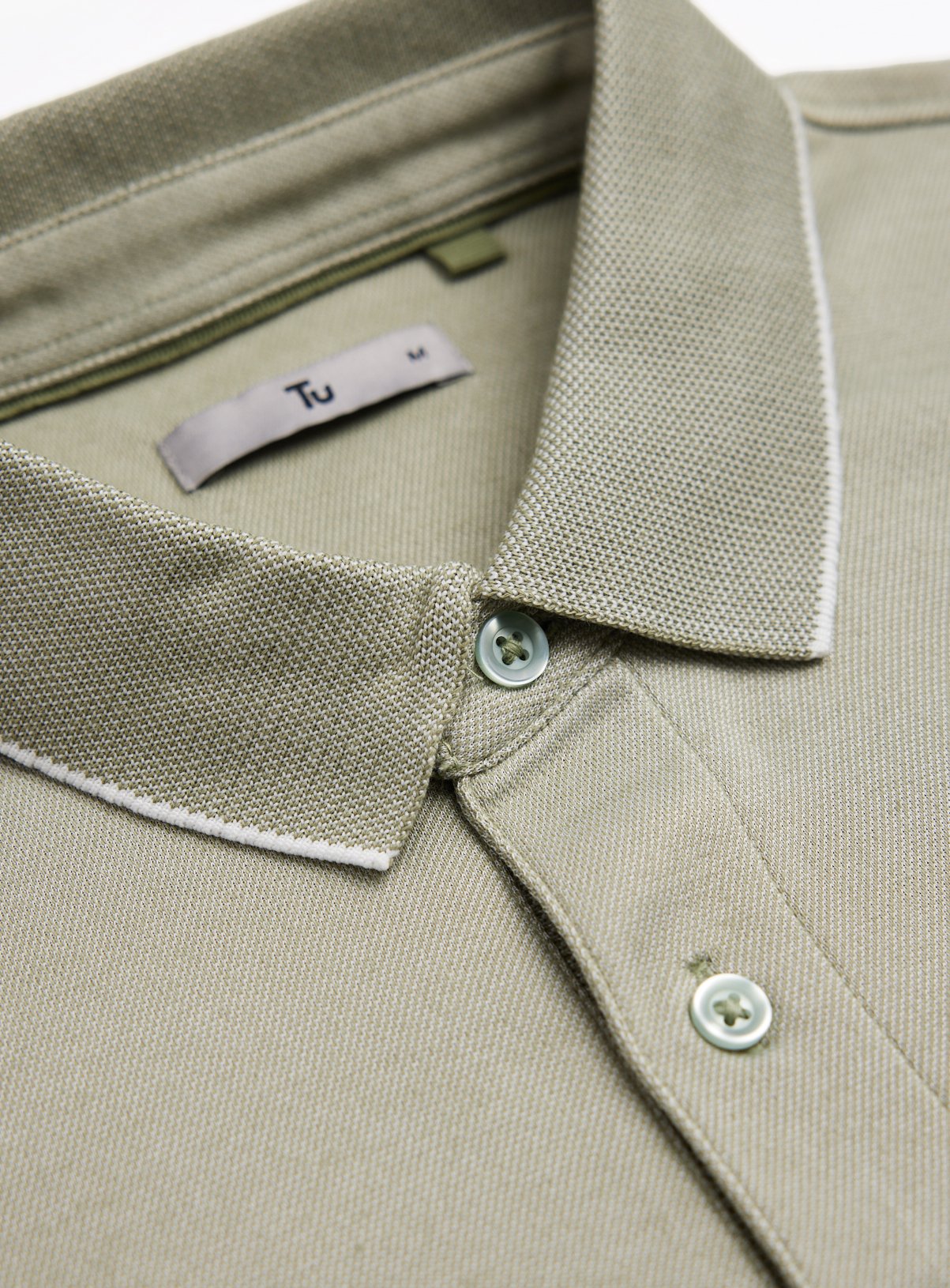 Green Two Tone Polo Shirt L - Image 3 thumbnail