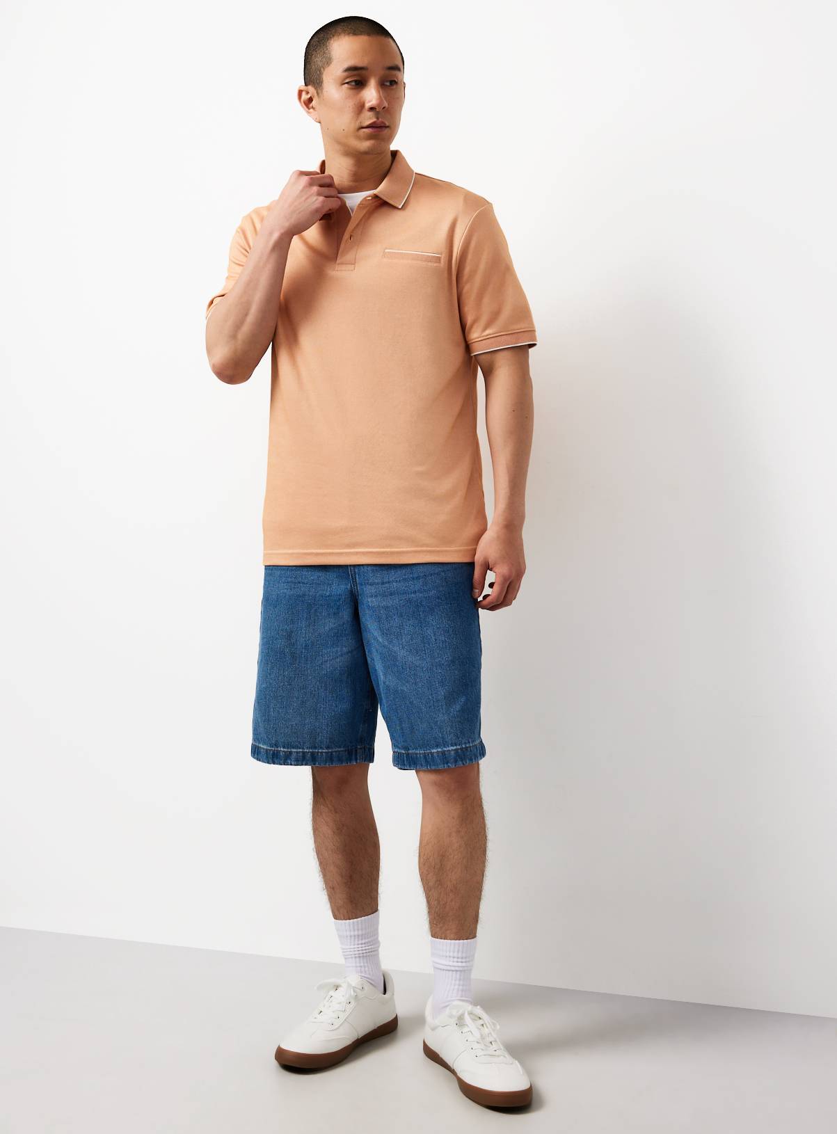 Orange Two Tone Polo Shirt XL - Image 1