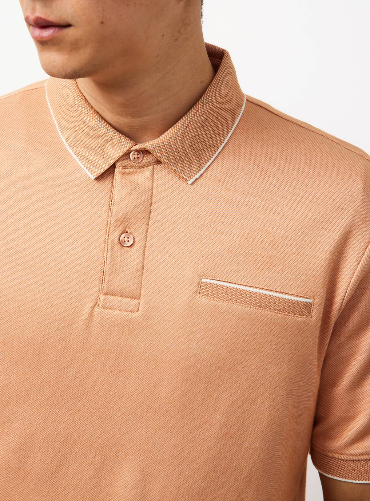 Orange Two Tone Polo Shirt XL - Image 2