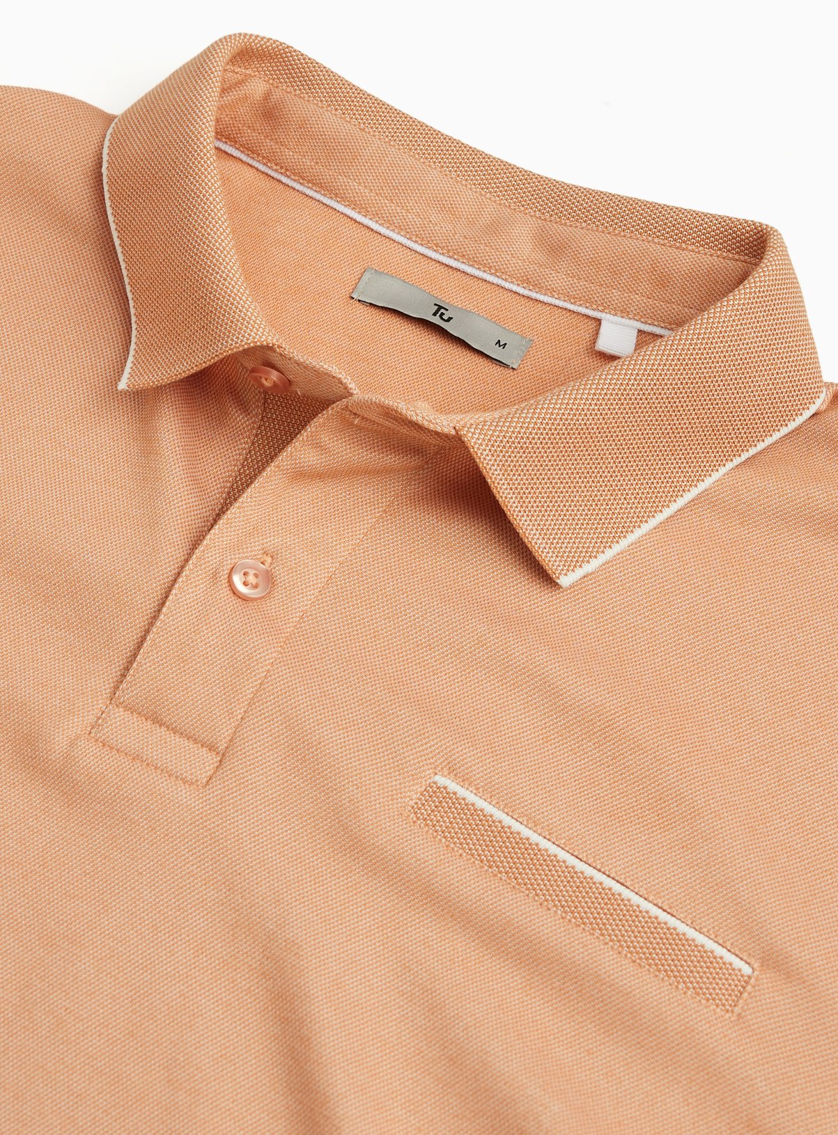 Orange Two Tone Polo Shirt XL - Image 4 thumbnail