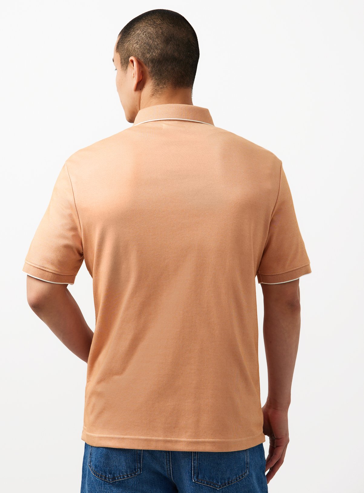 Orange Two Tone Polo Shirt XL - Image 5 thumbnail