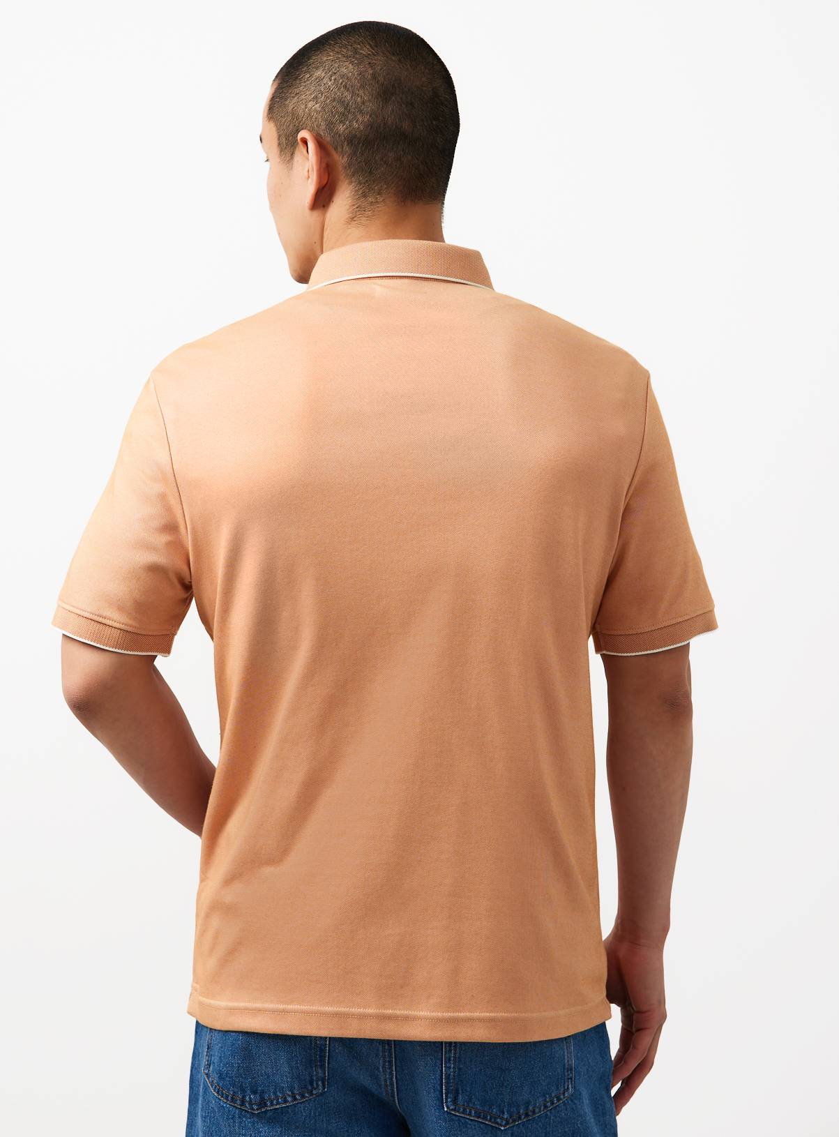 Orange Two Tone Polo Shirt XL - Image 5