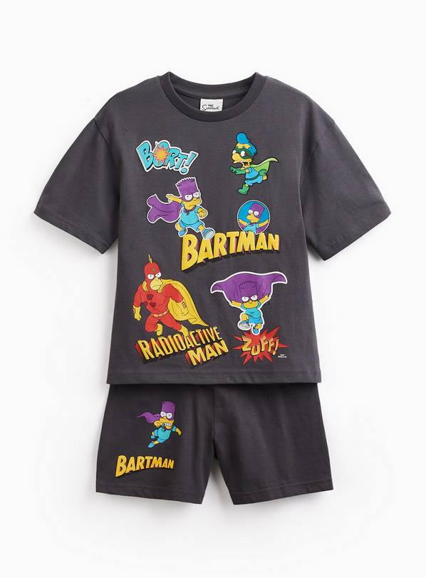 Grey The Simpsons Print Shortie Pyjamas 6-7 years