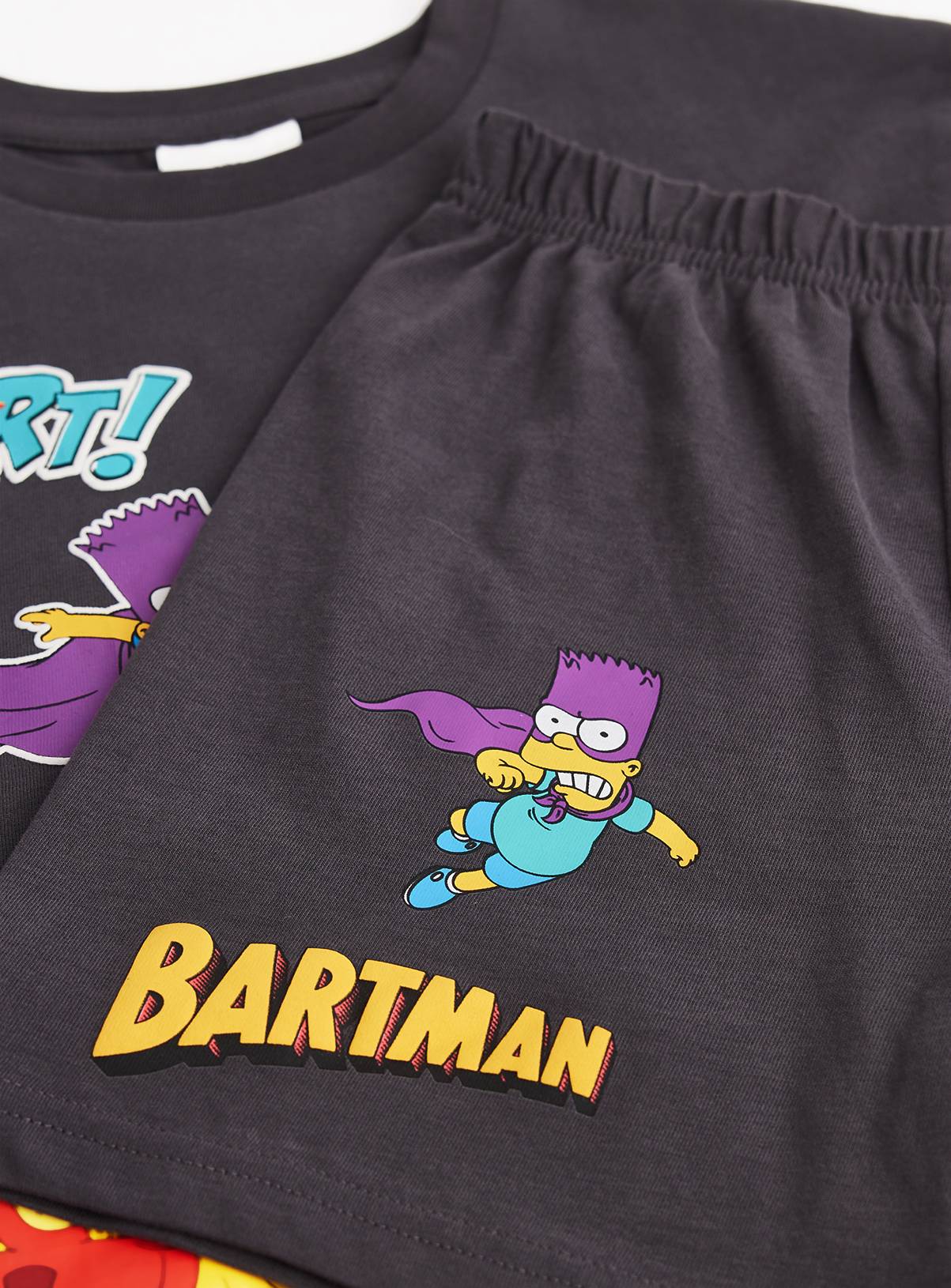 Grey The Simpsons Print Shortie Pyjamas 8-9 years - Image 2