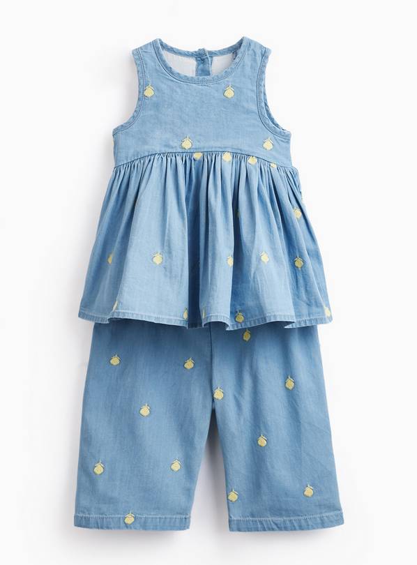Blue Denim Lemon Print Top & Trousers Set 2-3 years