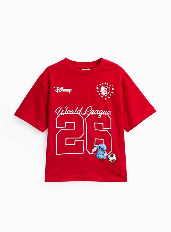 Red Disney Lilo & Stitch Football Graphic T-Shirt 11 years