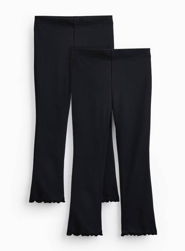Black Lettuce Hem Leggings 2 Pack 9 years