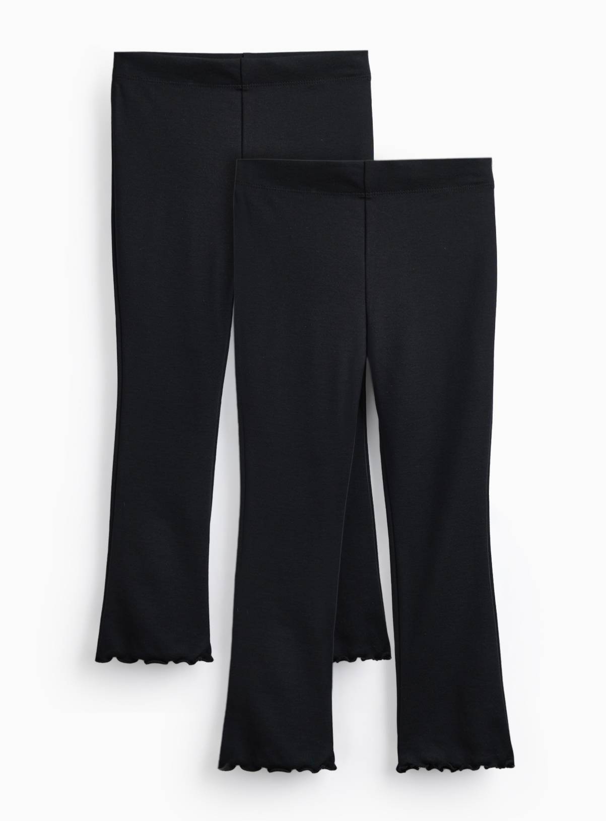 Black Lettuce Hem Leggings 2 Pack 5 years - Image 1