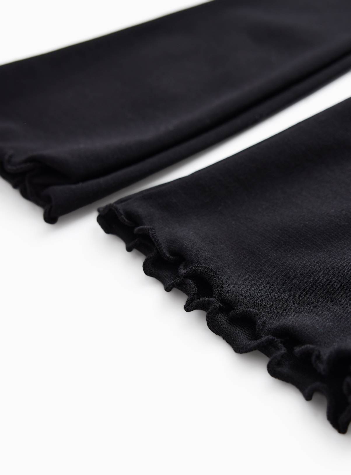 Black Lettuce Hem Leggings 2 Pack 5 years - Image 2