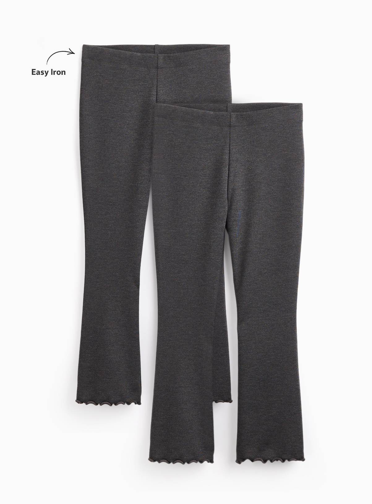 Grey Lettuce Hem Leggings 2 Pack 5 years - Image 1