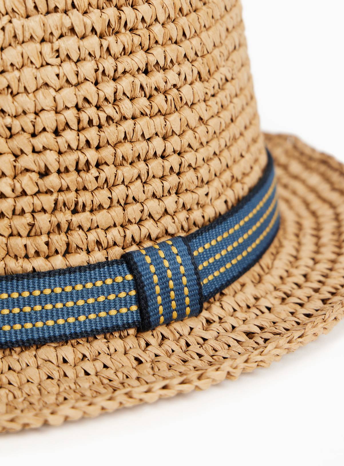Men's Straw Packable Trilby Hat S/M - Image 3