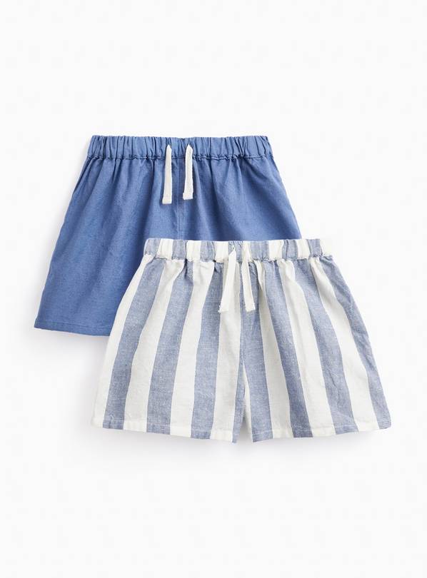 Navy Woven Shorts 2 Pack 6-9 months