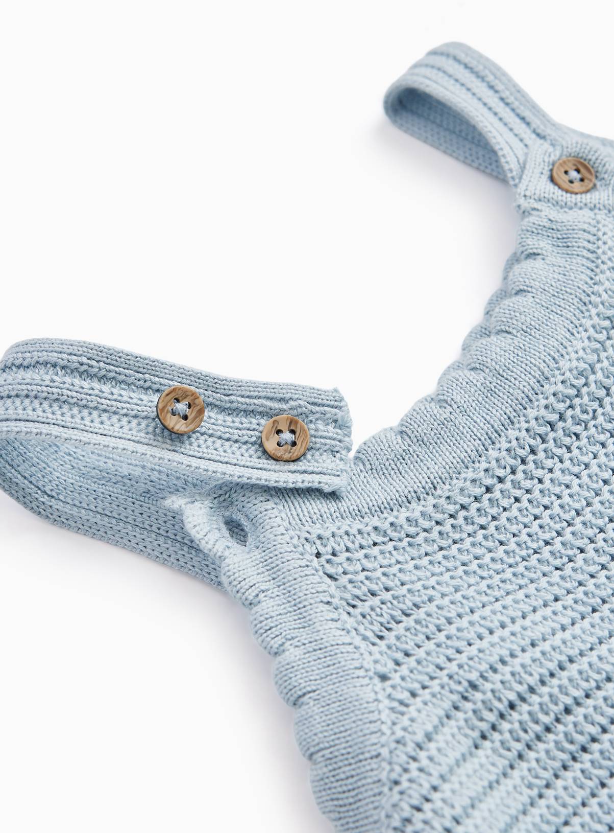 Blue Knitted Strappy Sleeveless Dress 3-6 months - Image 2