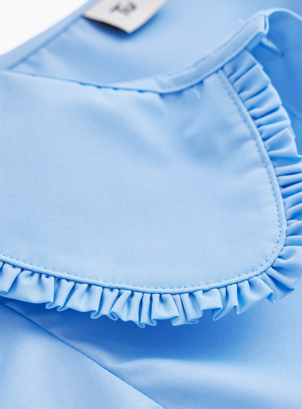 Blue Large Collar Short Sleeve Blouse 6 years - Image 3 thumbnail