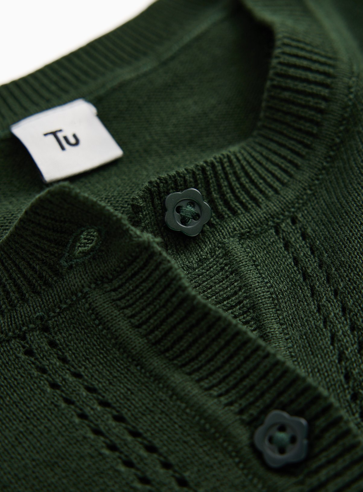 Green Knitted Cardigan with Frill Sleeve 5 years - Image 3 thumbnail