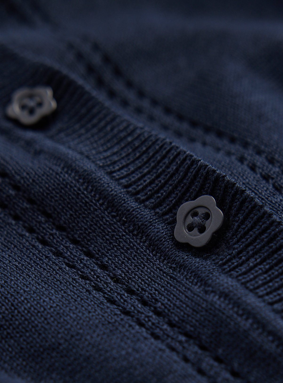 Navy Knitted Cardigan with Frill Sleeve 11 years - Image 2 thumbnail