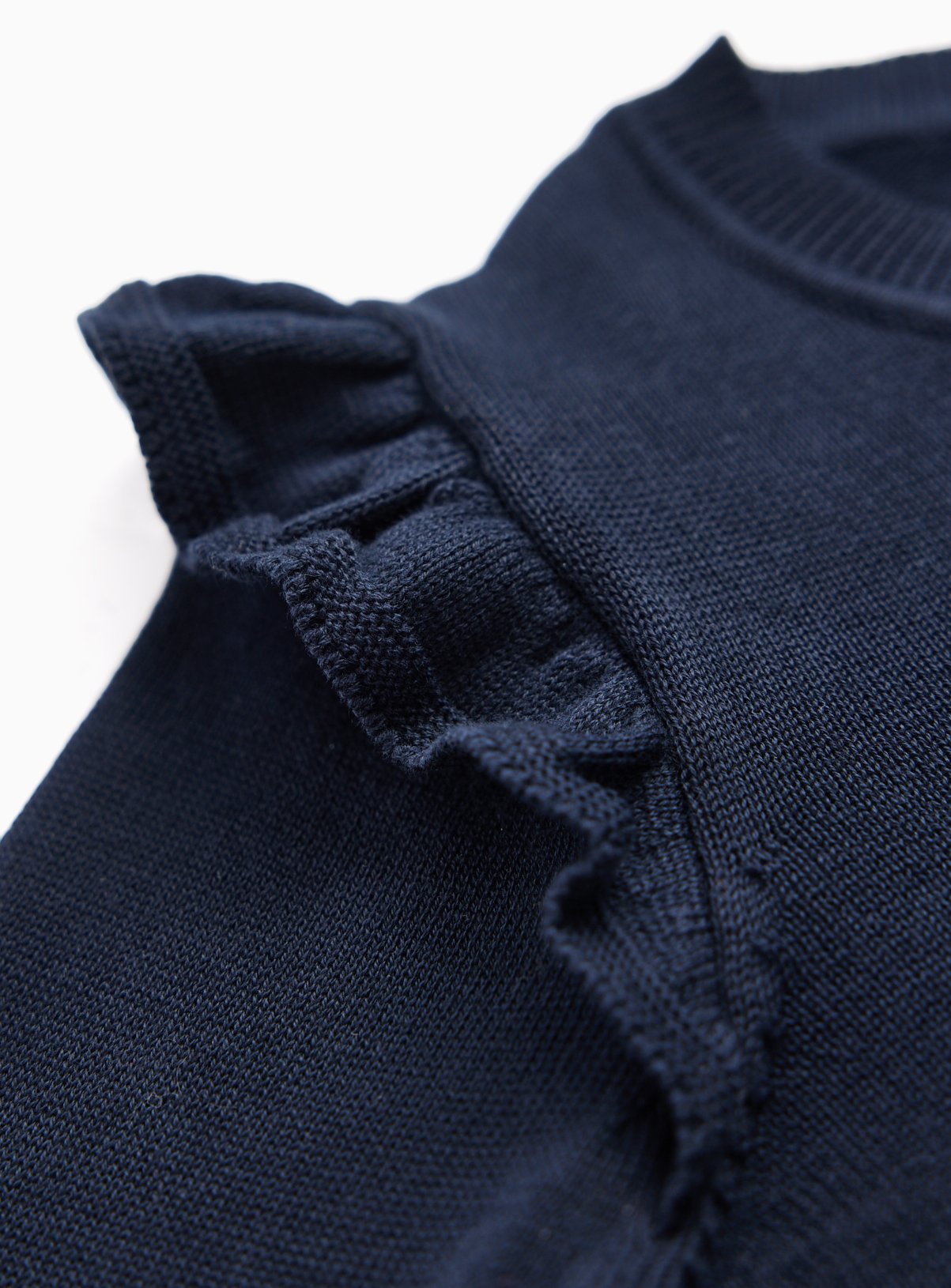 Navy Knitted Cardigan with Frill Sleeve 11 years - Image 3 thumbnail