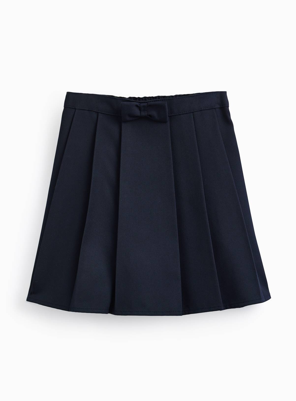 Navy Woven Bow Detail Pleated Skirt 4 years - Image 1