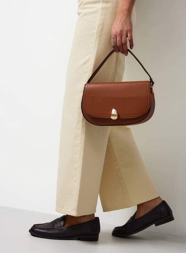 Tan Cross Body Satchel Bag One Size