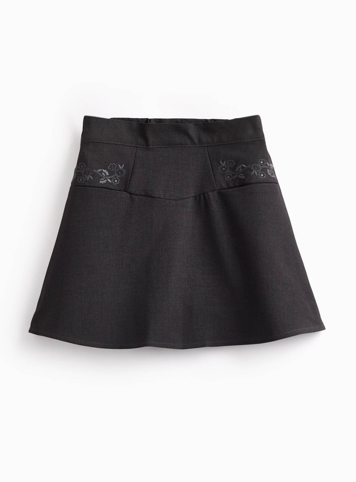 Grey Embroidered Skater Skirt  11 years - Image 1