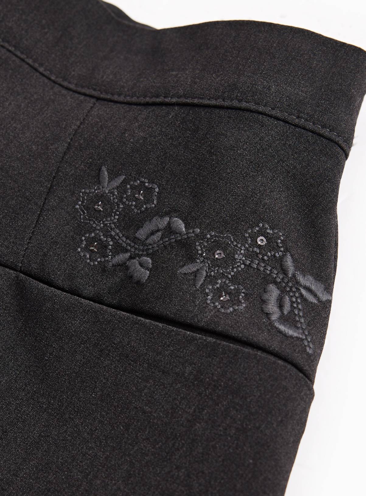 Grey Embroidered Skater Skirt  11 years - Image 2