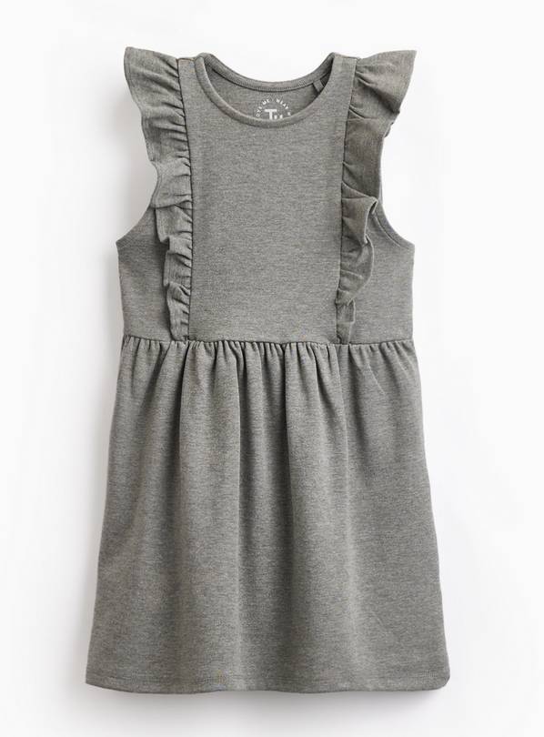 Grey Jersey Ruffle Detail Pinafore Dress 5 years
