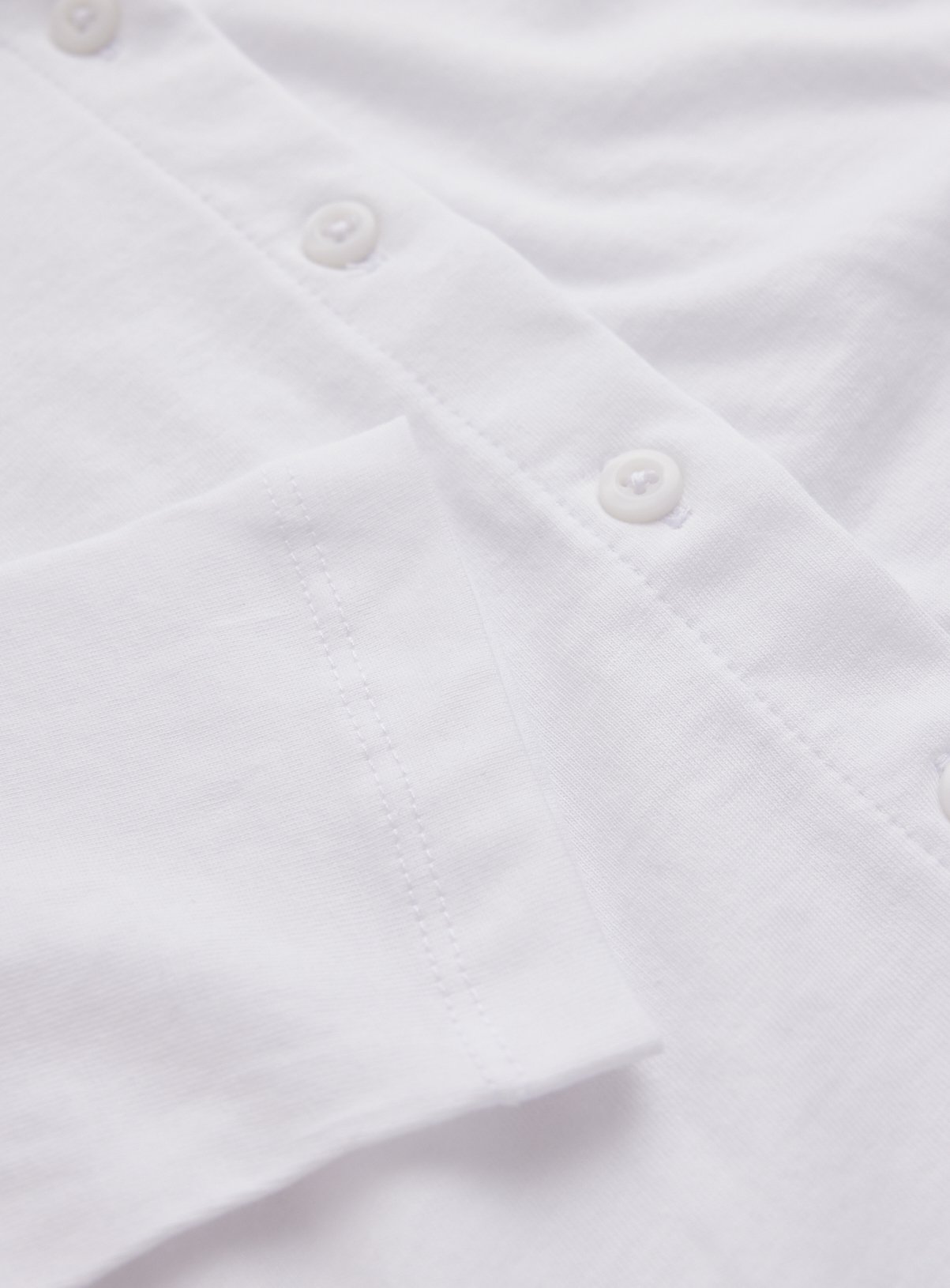 White Wide Collar Long Sleeve Polo Shirt 7 years - Image 4 thumbnail