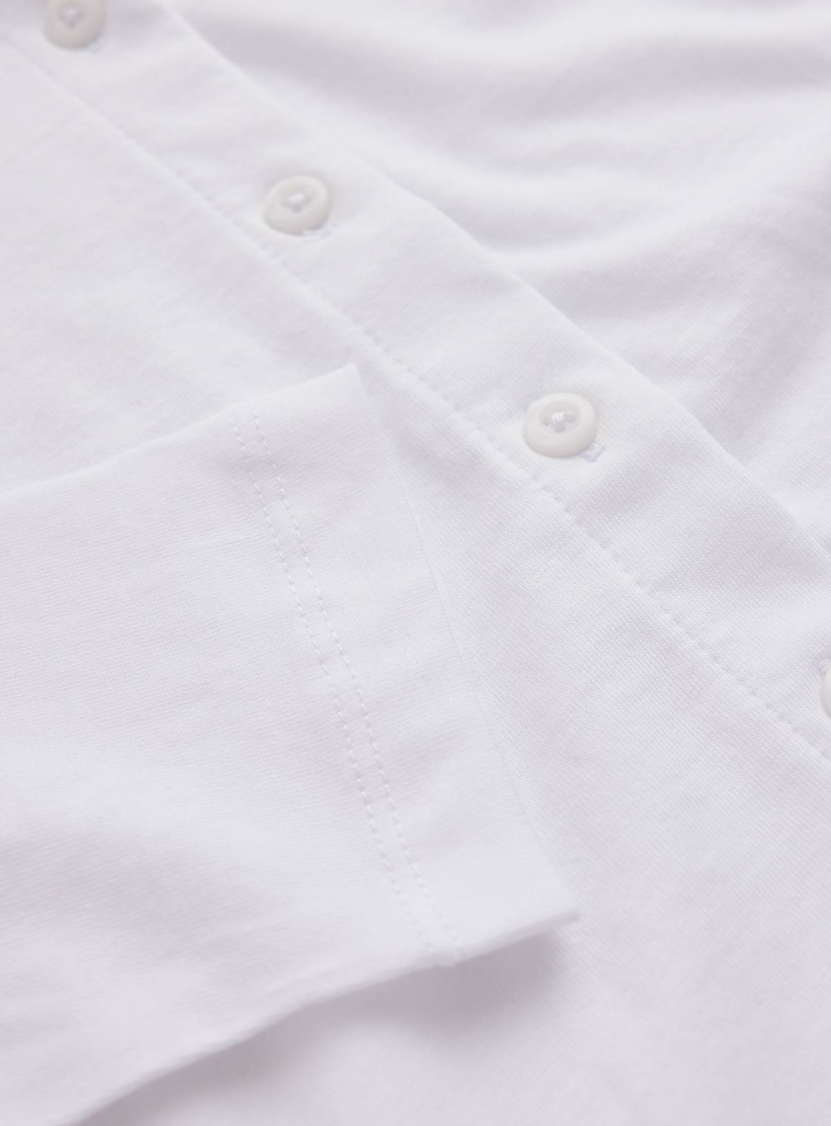 White Wide Collar Long Sleeve Polo Shirt 7 years - Image 4