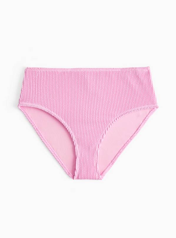 Pink Crinkle Full Brief Bikini Bottoms 10