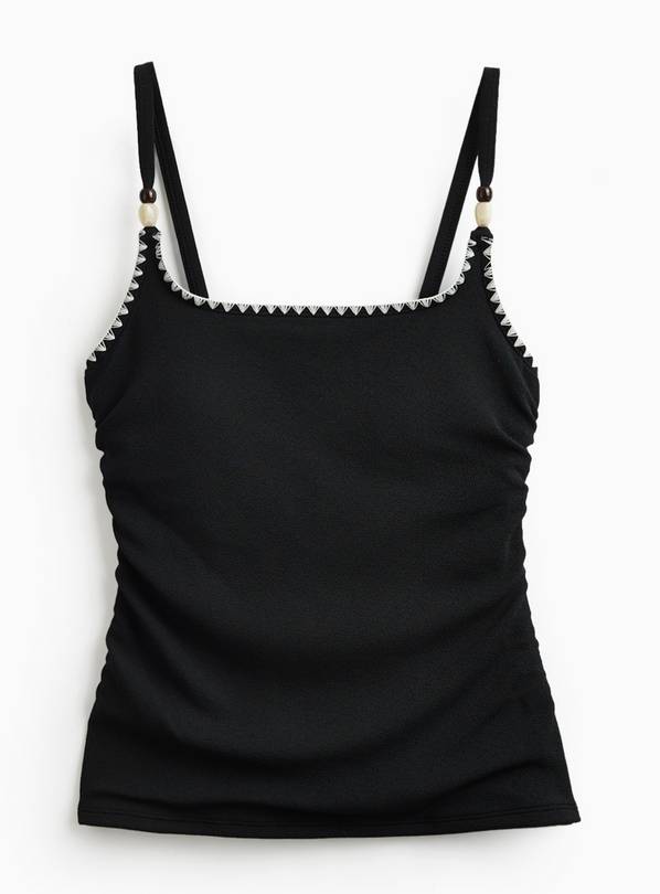 Black Blanket Stitch Tankini Top 18