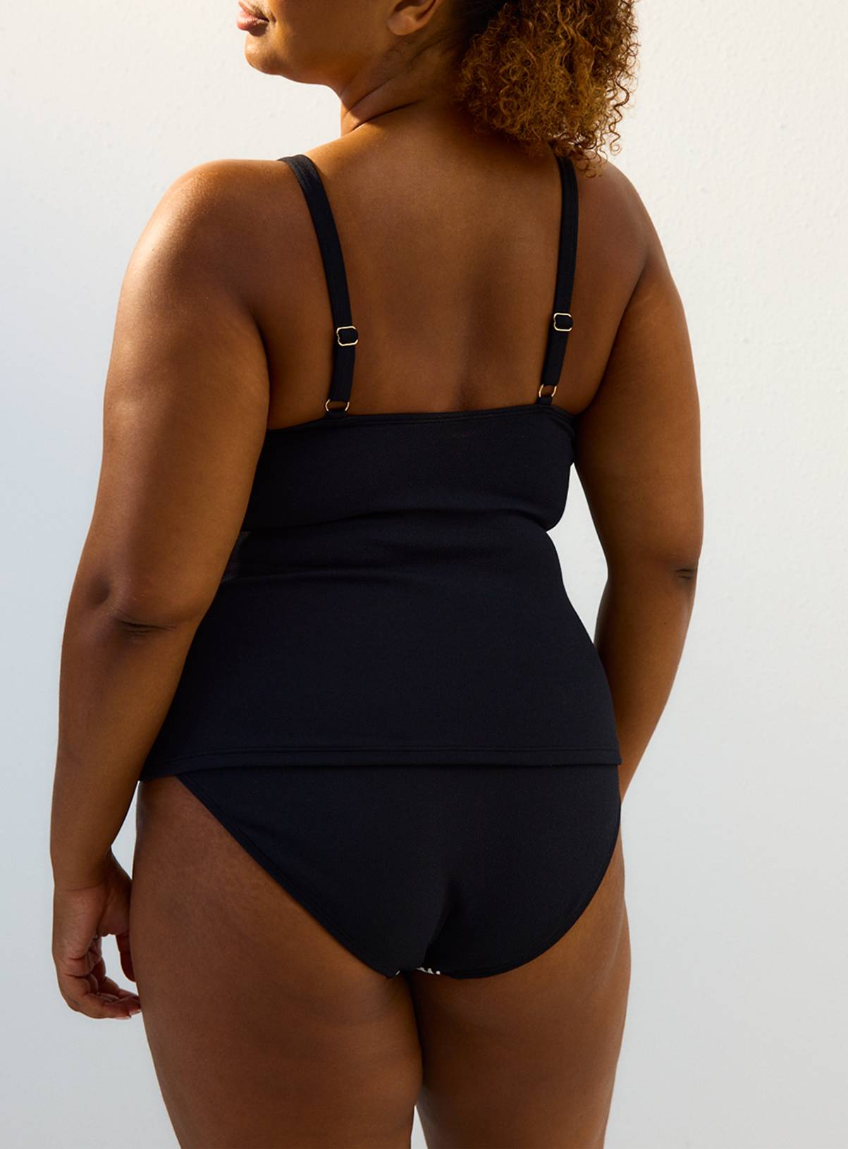 Black Blanket Stitch Tankini Full Brief Bikini Bottoms 14 - Image 6