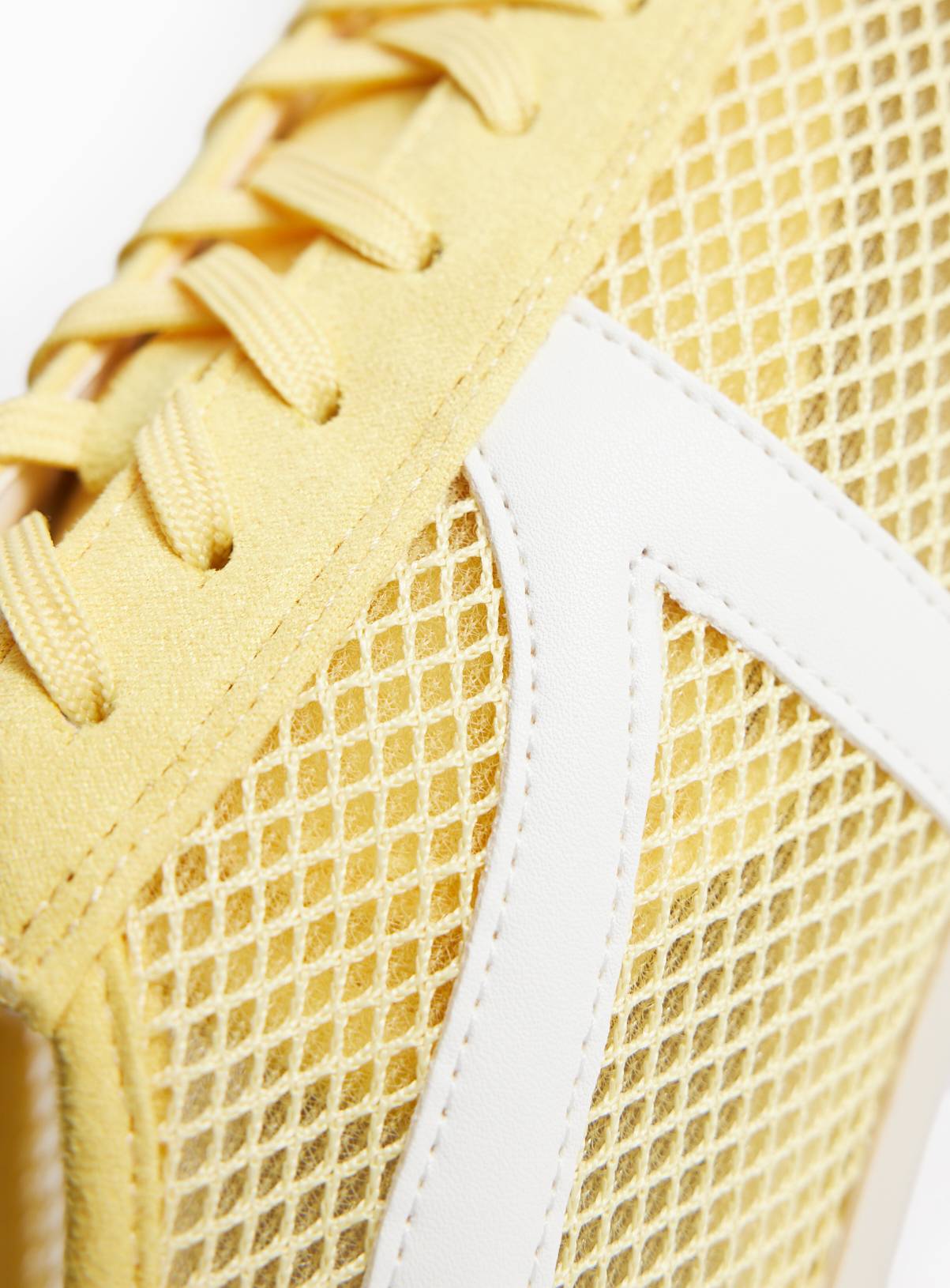 Yellow Mesh Detail Low Profile Trainers 3 - Image 3