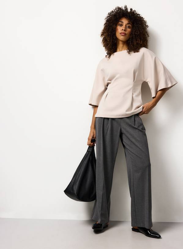 Cream Cinched Oversized T-Shirt XL