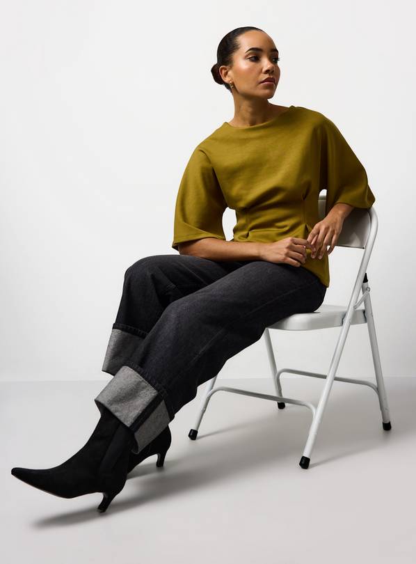 Khaki Cinched Oversized T-Shirt XXL