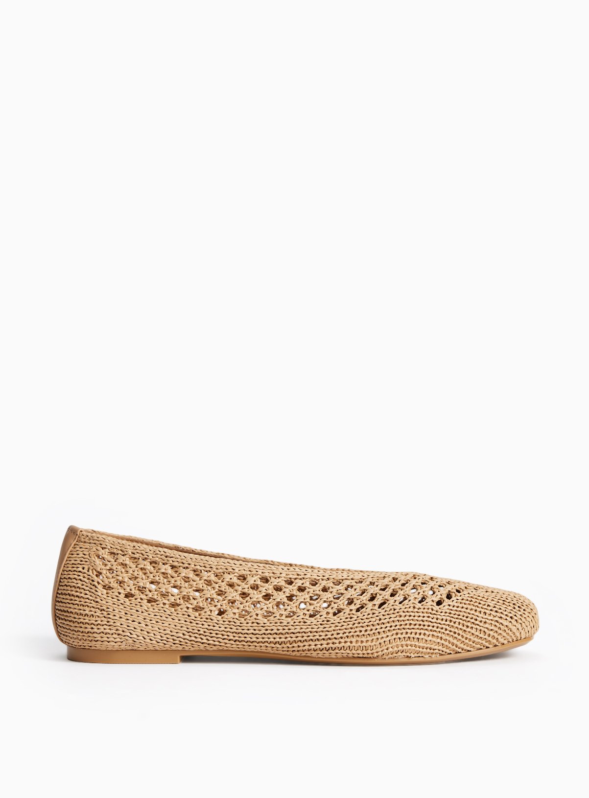 Neutral Raffia Effect Ballerina Shoes 3 - Image 4 thumbnail