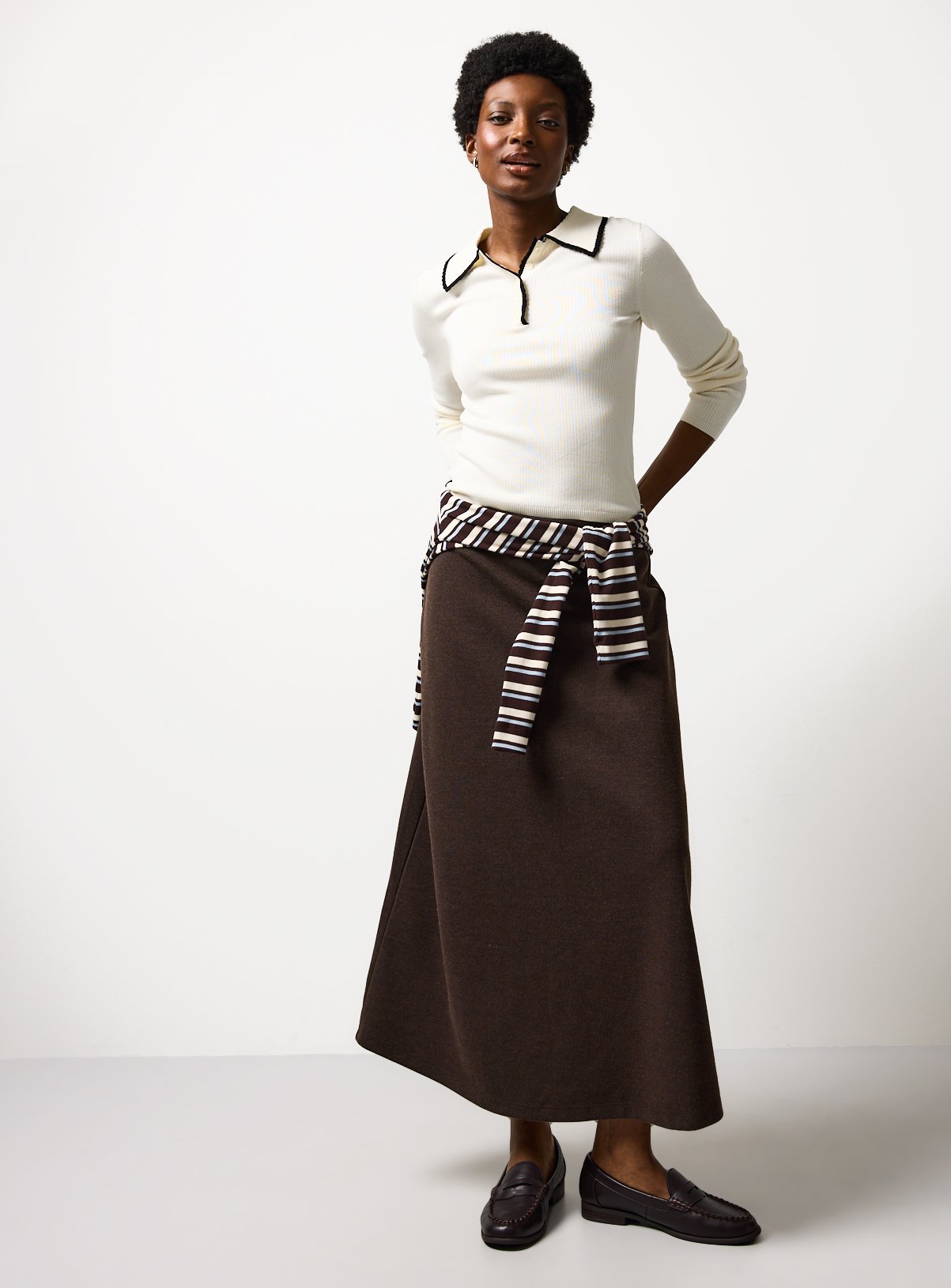 Buy Brown Compact Jersey Full Maxi Skirt 20 | Skirts | Tu