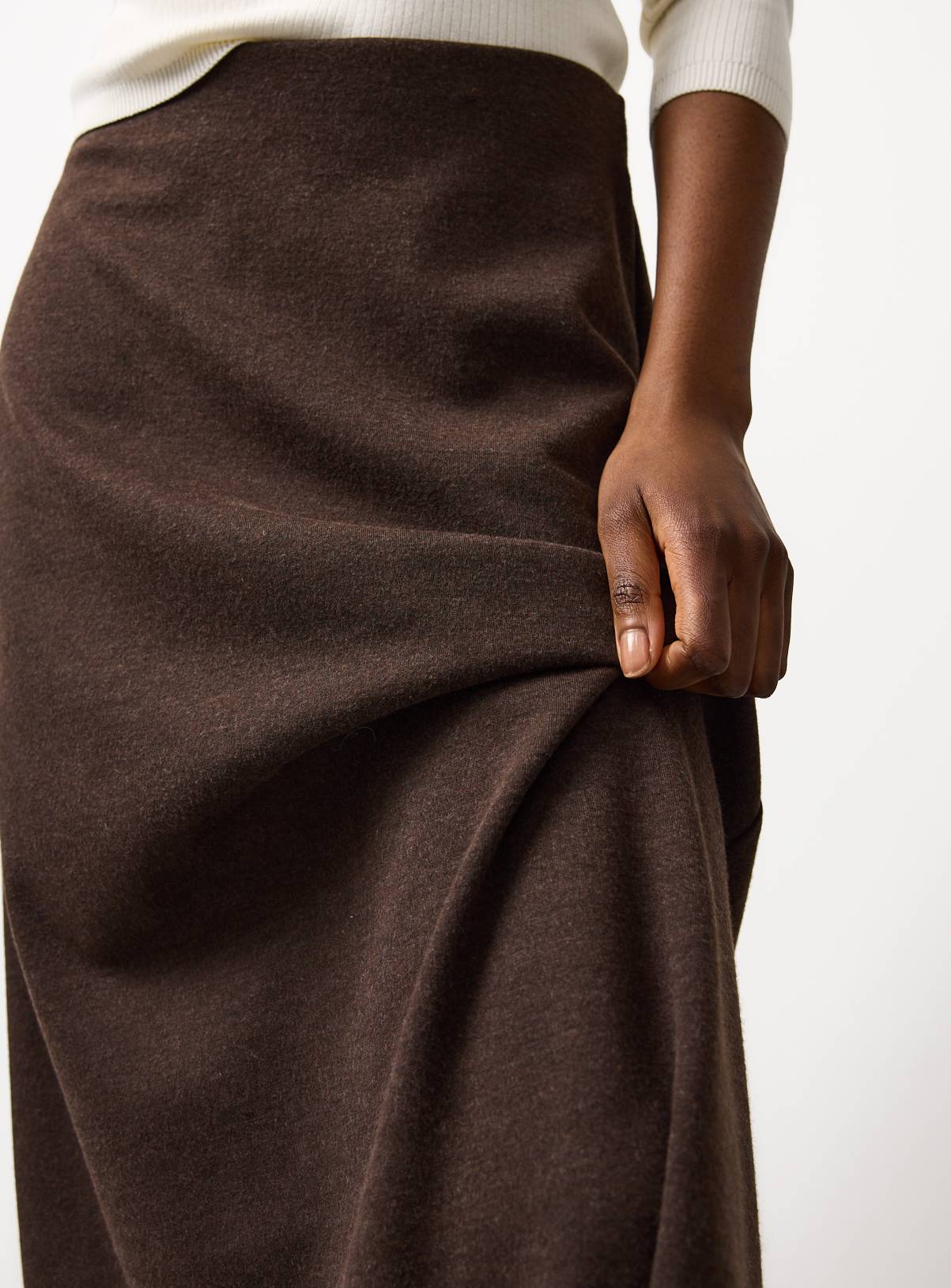 Brown Compact Jersey Full Maxi Skirt 20 - Image 3