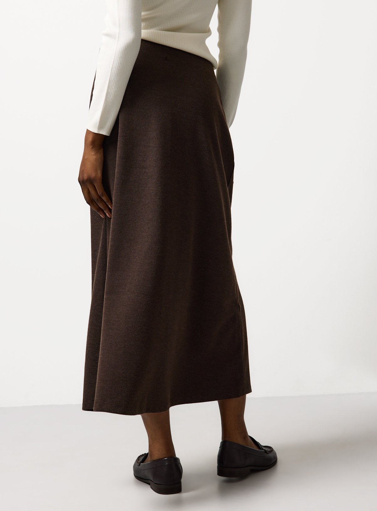 Brown Compact Jersey Full Maxi Skirt 20 - Image 4 thumbnail